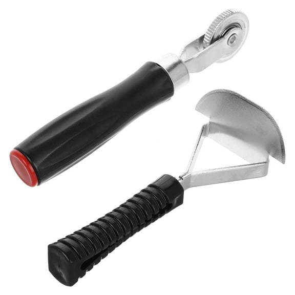 HEMOTON Durable Tire Patch Roller Kit with Inner Liner Scraper for Car Trucks Motorcycles Heavy Duty Metal Plastic Tools 2pcs