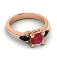 thumbnail image 3 of 2.50 Carat Wonderful Round Cut Red Ruby & Black Onyx Gemstone Engagement Ring for her Solid 14K Rose Gold Size 4.5 by Diamond-Capitals, 3 of 8