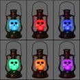 thumbnail image 4 of Halloween Skull Lantern 7 Color Cambio De Luz Batería De Mano Skull Night Light Skull Lámpara Colgante Con Asa Para El Hogar Fiesta De Halloween Eigraketly HA020960-00, 4 of 7
