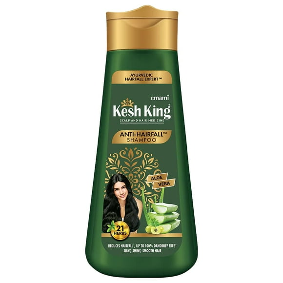 KESH KING Champú anticaída | con 21 hierbas ayurvédicas y aloe vera | Proporciona un cuero cabelludo nutrido y saludable | para cabellos brillantes y suaves | 6,76 onzas líquidas/200 ml