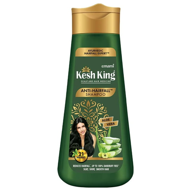 KESH KING Champú anticaída | con 21 hierbas ayurvédicas y aloe vera | Proporciona un cuero cabelludo nutrido y saludable | para cabellos brillantes y suaves | 6,76 onzas líquidas/200 ml
