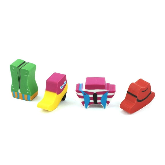 Uxcell Red Yellow Cap High Heels Shaped Stationery Rubber Erasers for Supplier 4 Pcs