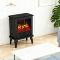 thumbnail image 6 of 19” Freestanding Electric Fireplace Heater, Indoor Fireplace with Adjustable Flame Effect, Easy Control, Small Corner Heater for Living Room, Bedroom,, 6 of 10
