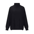 thumbnail image 4 of Itsame Knitted Pullover Sweater for Womens High Neck Sweatershirt Long Sleeves Solid Color Relaxed Sweatshirts Black Size M, 4 of 6