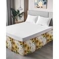 thumbnail image 4 of Sunflowers Wrap Around Bed Skirts for Queen Bed 18" Drop, Bed Skirt with Adjustable Elastic Belt Dust Ruffle Bed Valance for Bedroom Hotel Luxury Vintage Yellow Floral Farm Butterfly Bed Frame Cover, 4 of 7