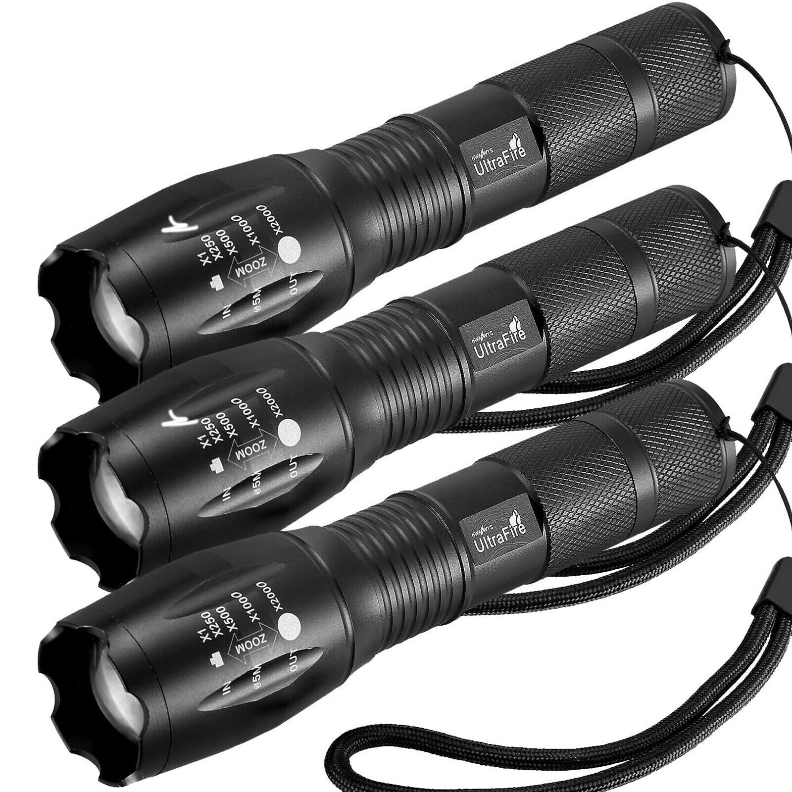 Tactical 18650 Flashlight  LED High Powered 5Modes Zoomable Aluminum 