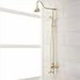 thumbnail image 3 of Signature Hardware 429529 Dolwick Exposed Shower System with Rain Shower Head, Hand Shower, and Hose - Rough In Included - Polished Brass, 3 of 4
