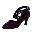thumbnail image 2 of Willtoo Ladies' Dance Shoes, Indoor Fabric Cross Straps, Low Heels, Comfortable And Well-Fitting, 2 of 6