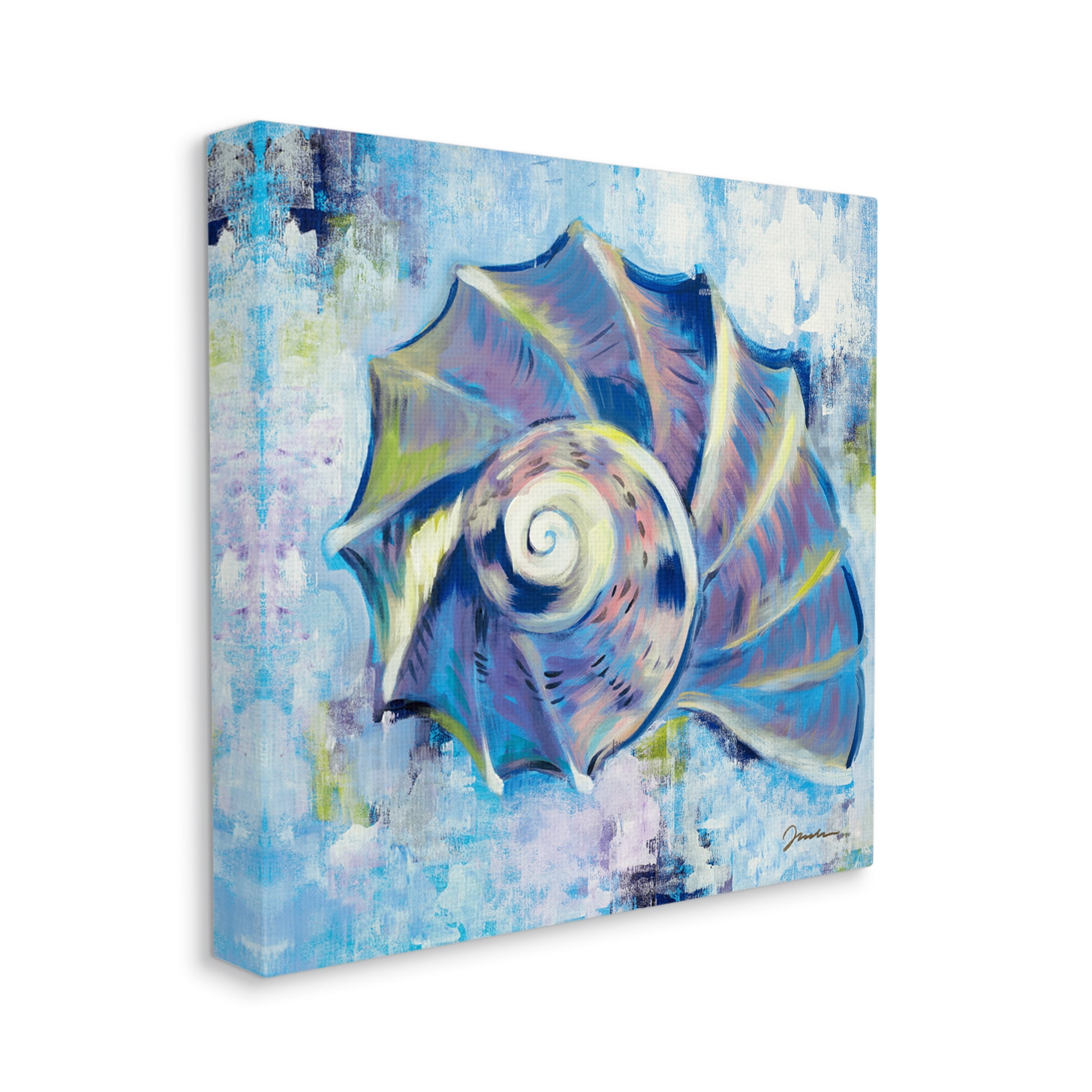 Stupell Industries Abstract Blue Nautilus Animals & Insects Painting Gallery Wrapped Canvas Print Wall Art, 30 x 30