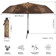thumbnail image 3 of Damask Pattern Folding Umbrella UV50+ Waterproof Sun Protection Auto Open Close Compact Fiberglass Frame, 3 of 8
