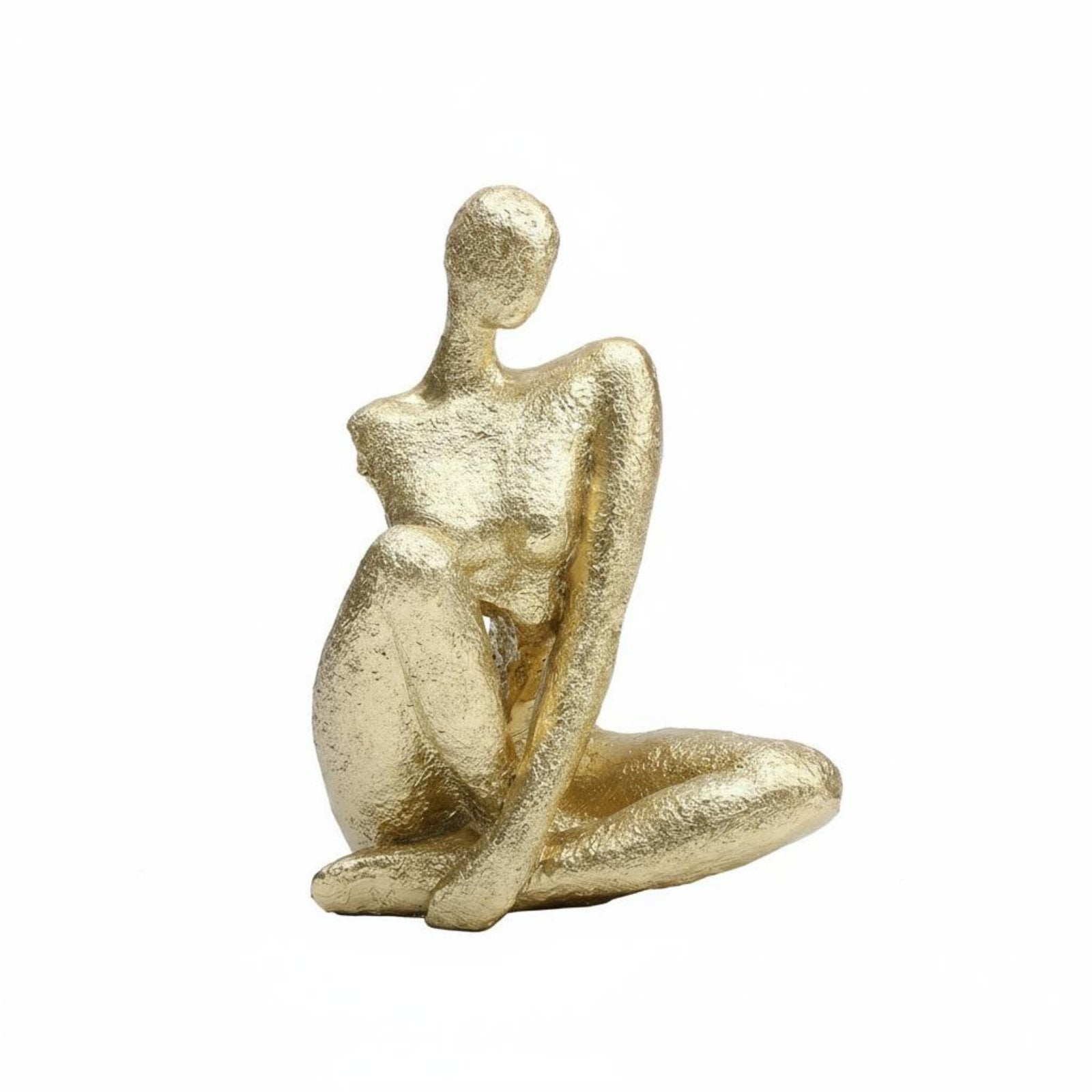 amagogo Abstract Figure Sculpture Decorative Resin Statue with Textured Gold Surface Modern Abstract Human Figurine Creative Minimalist Shape Suitable for Home Decoration Living Room Gift Giving