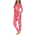 thumbnail image 2 of Renewold Holiday Pajamas for Women Valentine's Day Gifts Pink Heart Painting Loungewear Sleepwear Set Size 5XL 2 Packs Warmth Relaxed Yoga Athletic Clothing Sweatshirt, 2 of 4