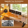 thumbnail image 6 of SEDETA L Shaped Standing Desk, Electric Adjustable Height Computer Desk with Drawer, Cabinet & Bookcase,  Stand Up Corner Desk with LED Lights & Power Outlets for Home Office, Rustic Brown, 6 of 8