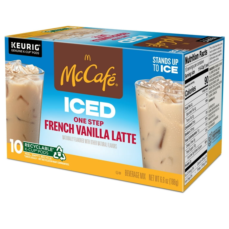 McCafe ICED One Step French Vanilla Latte K Cup Coffee Pods 10 Count Walmart