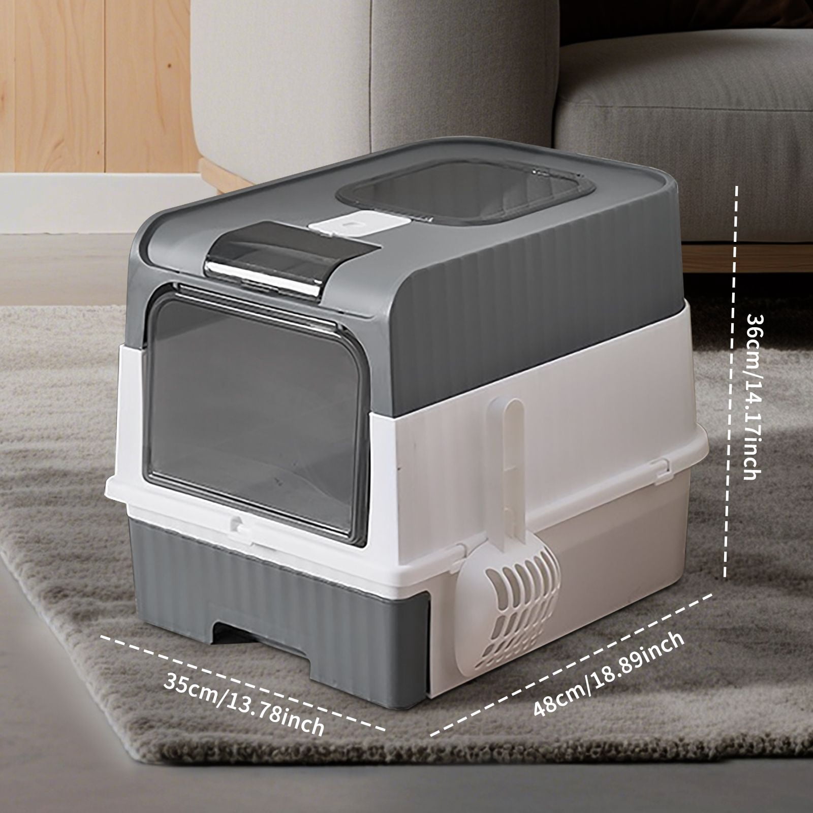 Ultimate Enclosed Cat Litter Box with Easy Clean Drawer & Anti-Spill Design for Large Capacity