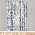 thumbnail image 3 of Ambesonne Floral Curtains, Hydrangeas Flowers Vintage, Pair of 28"x84", Pale Purple Grey Teal, 3 of 5