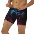 thumbnail image 3 of Xecao Futuristic Purple Panther Print Boxer Briefs for Men's Stretch Moisture-Wicking Underwear, Mid-Rise Classics breathable fabric, 3 of 7