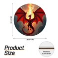thumbnail image 2 of Rustic Round Wooden Wall Art Sign, 8" Decorative Home Decor, Vintage Dragon Fantasy Red Designs, Easy Hang, Gift-Ready for Christmas Living Room Bedroom Kitchen Office, 2 of 8