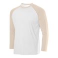 thumbnail image 3 of Aobny Beige Workout Tops Long Sleeve Crew Neck Slim Fit Tshirts Men Raglan Plain Birthday Shirt,M, 3 of 4
