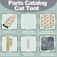 thumbnail image 4 of Pozico 2-in-1 Wooden Pet Teepee Tent & Hammock Bed for Cats and Small Dogs, Butterfly & Flower Pattern, 4 of 6