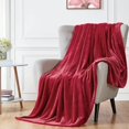 thumbnail image 1 of Manta polar roja Walensee, ligera y afelpada (tamaño 50 x 60), color rojo. Manta de franela de microfibra burdeos súper suave para sofá, cama y sofá. Ultra lujosa, cálida y acogedora para todas las es, 1 of 1