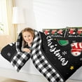 thumbnail image 4 of Homewish Merry Christmas Twin Comforter Set,Xmas Stocking White Black Plaid,Cozy Reversible Decor,2-Piece, 4 of 8