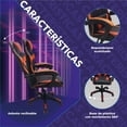 thumbnail image 4 of Silla Gamer Ergonomica Reclinable Titano Rojo 6.49 pulg, 4 of 6