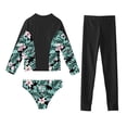 thumbnail image 4 of Doomiva Kids Girls 3 Pcs Rash Guard Swimsuits Upf 50+ Swim Coat Bikini Brief with Leggings Sporty Bathing Suits Lily 14, 4 of 7