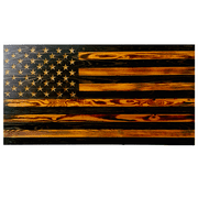 Rustic Handmade Pecan and Black Wooden American Flag Wall Art, Rustic American Flag, Indoor Outdoor Americana Patriotic Décor