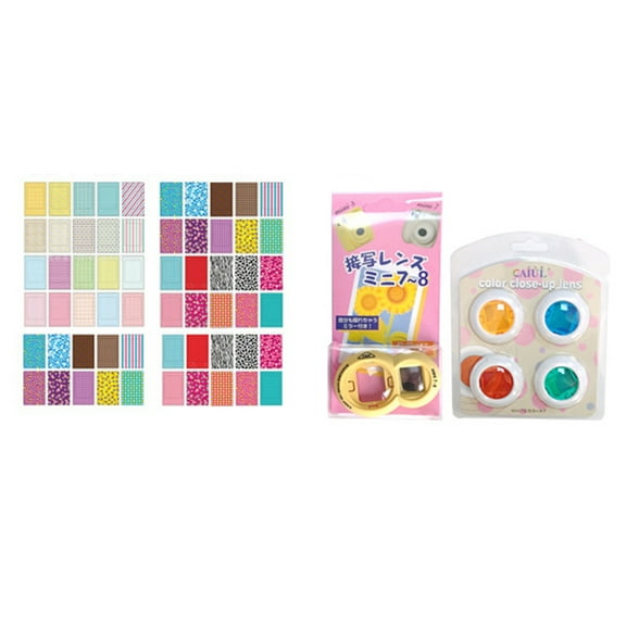 ROMANSENTIAL 1 Set Instant Film Camera Plus Assorted Color Instant Photo Camera and Accessories Kit