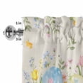 thumbnail image 2 of Valances for Windows Spring Flower Leaf Easter Egg Rod Pocket Short Curtain for Bathroom Living Room Bedroom Rustic Pastoral Plant Retro Linen 1 Panel 54x18in, 2 of 9