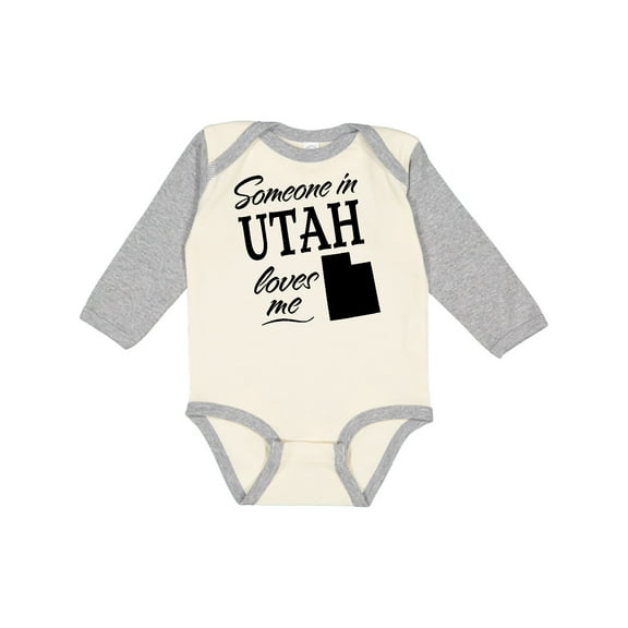 Inktastic Someone in Utah Loves Me Boys or Girls Long Sleeve Baby Bodysuit