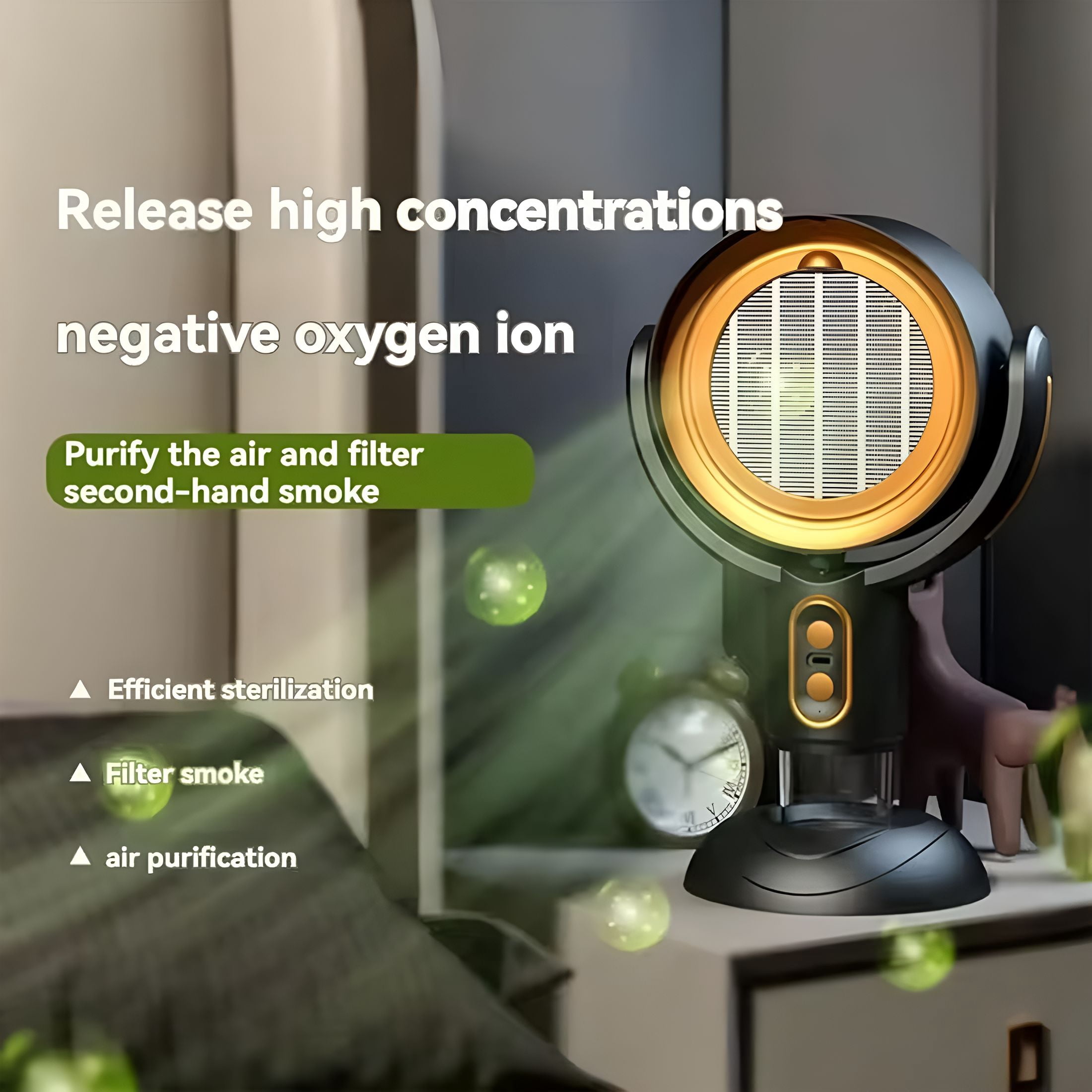 HIBIBUD Smoke Fan for Smoking Indoors,Desktop Smoke Purifier Fan,Portable Rechargeable Adjustable Angle Smoke Trap,Mini Air Purifier with Removable Washable Filter for Indoor Smoking,Cooking,Office