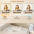 thumbnail image 4 of White Vanity Desk with LED Mirror & Storage - Makeup Table for Bedroom & Dressing Room - 46.5” Wide, 6 Drawers, 3 Color Modes, 4 of 7