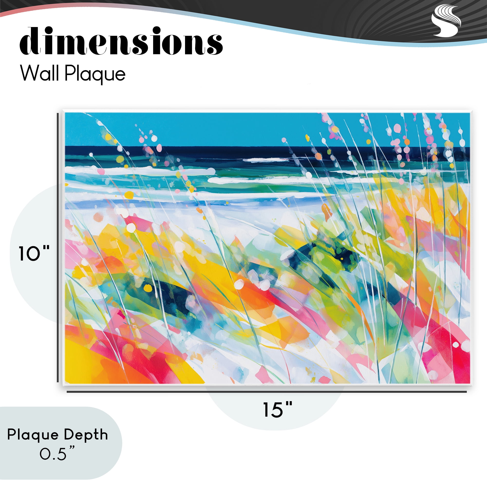 Stupell Industries Sea Oats & Ocean Breeze Abstract Wall Plaque Art, design by Chromatic Storm Studio
