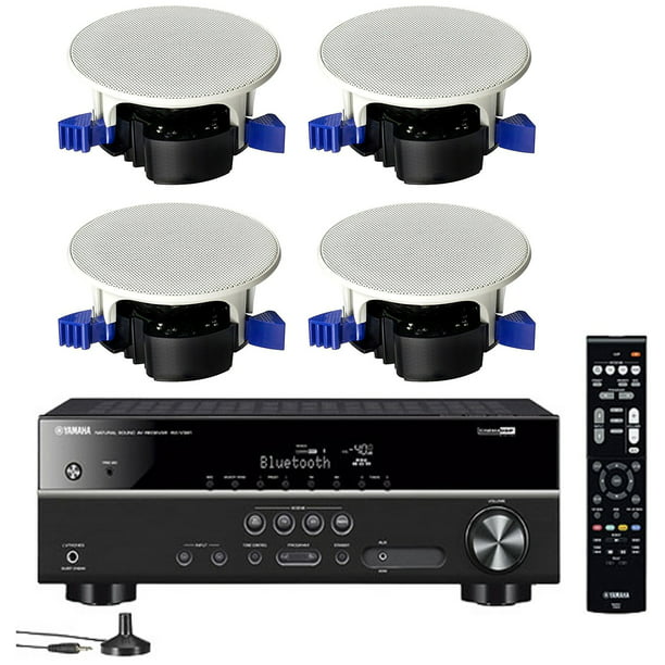 pandilla periódico antártico Yamaha 5.1-Channel Wireless Bluetooth 4K A/V Home Theater Receiver + Yamaha  Easy-to-Install Natural Sound Moisture Resistant 6.5" High Performance  In-Ceiling Speakers (Set of 4) - Walmart.com