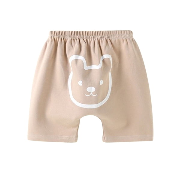 FINALGANG Boys Girls Toddler Baby Bear Print Harem Shorts Elastic Waist Casual Loose Fit Bottoms For Summer Daily Home Wear Khaki 3-6 Months
