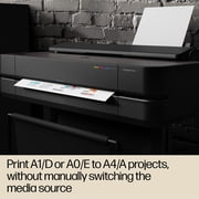 HP DesignJet T650 Large Format 24-inch Plotter Printer w Auto Sheet Feeder, Roll Cover, Media Bin, Stand, 2-Year Onsite Support