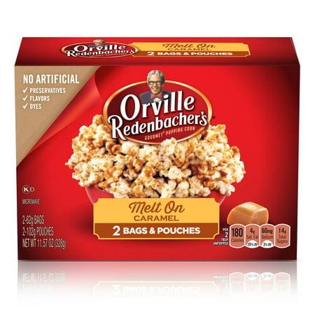 (2 pack) Orville Redenbacher's Melt On Caramel Microwave Popcorn, 2 bags, 2.19 Oz