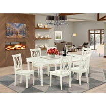 East West Furniture Dining Room Set Linen White, DOCL7-LWH-W