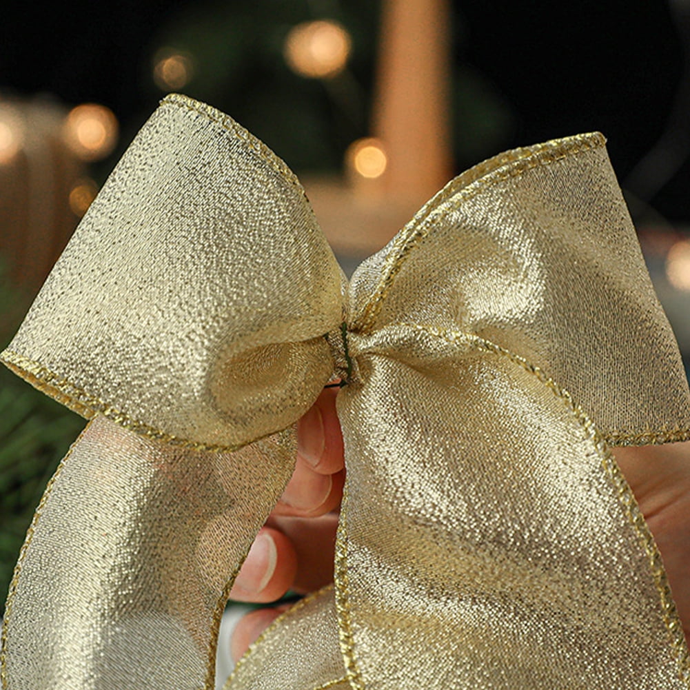 KYAIGUO Metallic Glitter Glitter Ribbon Rolls for Christmas Ribbons Crafts Weddings Sewing Reusable 2PCS