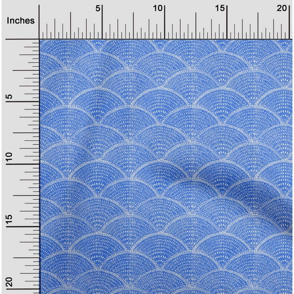 oneOone Rayon Blue Fabric Block Craft Projects Decor Fabric Printed By The Yard 56 Inch Wide