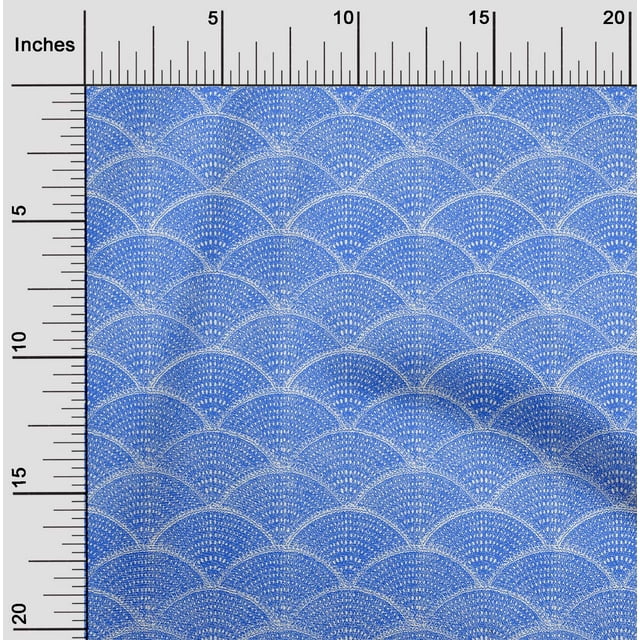 oneOone Polyester Lycra Blue Fabric Block Fabric For Sewing Printed Craft Fabric By The Yard 56 Inch Wide