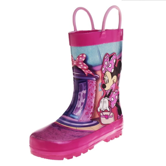 Girls Minnie Mouse Waterproof Easy Pull Handle Rain Boots (Toddler/Little Kid)