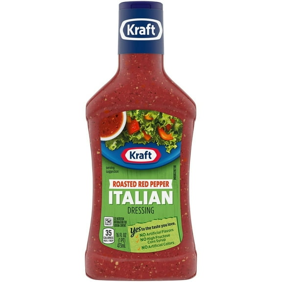 ( 2 Pack ) Kraft Roasted Red Pepper Italian Salad Dressing 16 Fl Oz Bottle