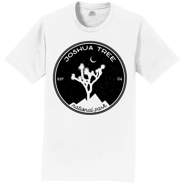 Camiseta para hombre de árbol de Gravity Outdoor Co. Joshua - Logotipo negro - Blanco - 2X-Large Gravity Outdoor Co. Camiseta de manga corta