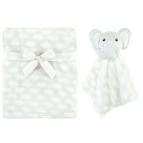 Hudson Baby Unisex Baby Plush Blanket with Security Blanket, Elephant Cloud, One Size