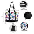 thumbnail image 2 of FORMRS Canvas Laptop Tote Bag for Women with 15.6" Computer Compartments Shoulder Handbag, Green Simple Triangles, 2 of 7