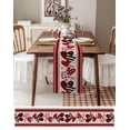 thumbnail image 3 of Valentine's Love, Table Runner 108 Inches, Saint Heart Burlap Boho Plaid Stripes Bed Runner Dresser Scarves Tabletop for Indoor Outdoor Parties/Ceremony/Banquet, 13"x 108", 3 of 8
