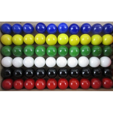 MegaFun Chinese Checkers Replacement Marbles - 30 Piece Glass Set, 14mm Size, 6 Colors, Perfect For Game Night & Collectors
